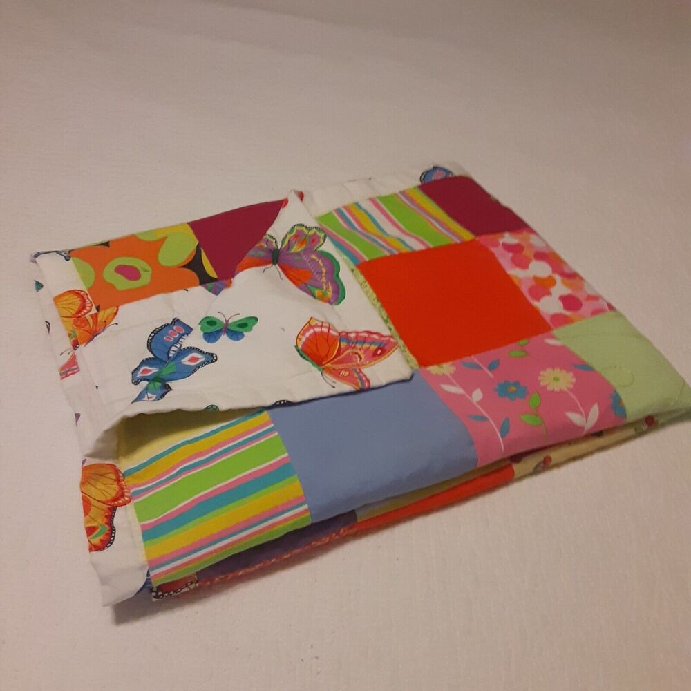 Vintage Block & Butterfly Quilt Hand Finished Double Sided